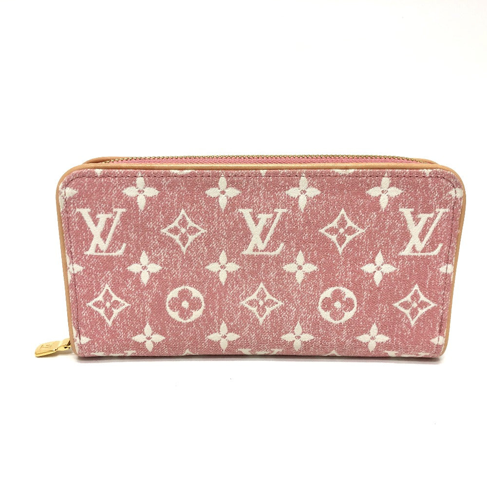 LOUIS VUITTON M81182 モノグラムデニム ジッピーウォレット ラウンドファスナー 長財布 モノグラムデニム レディース ピンク