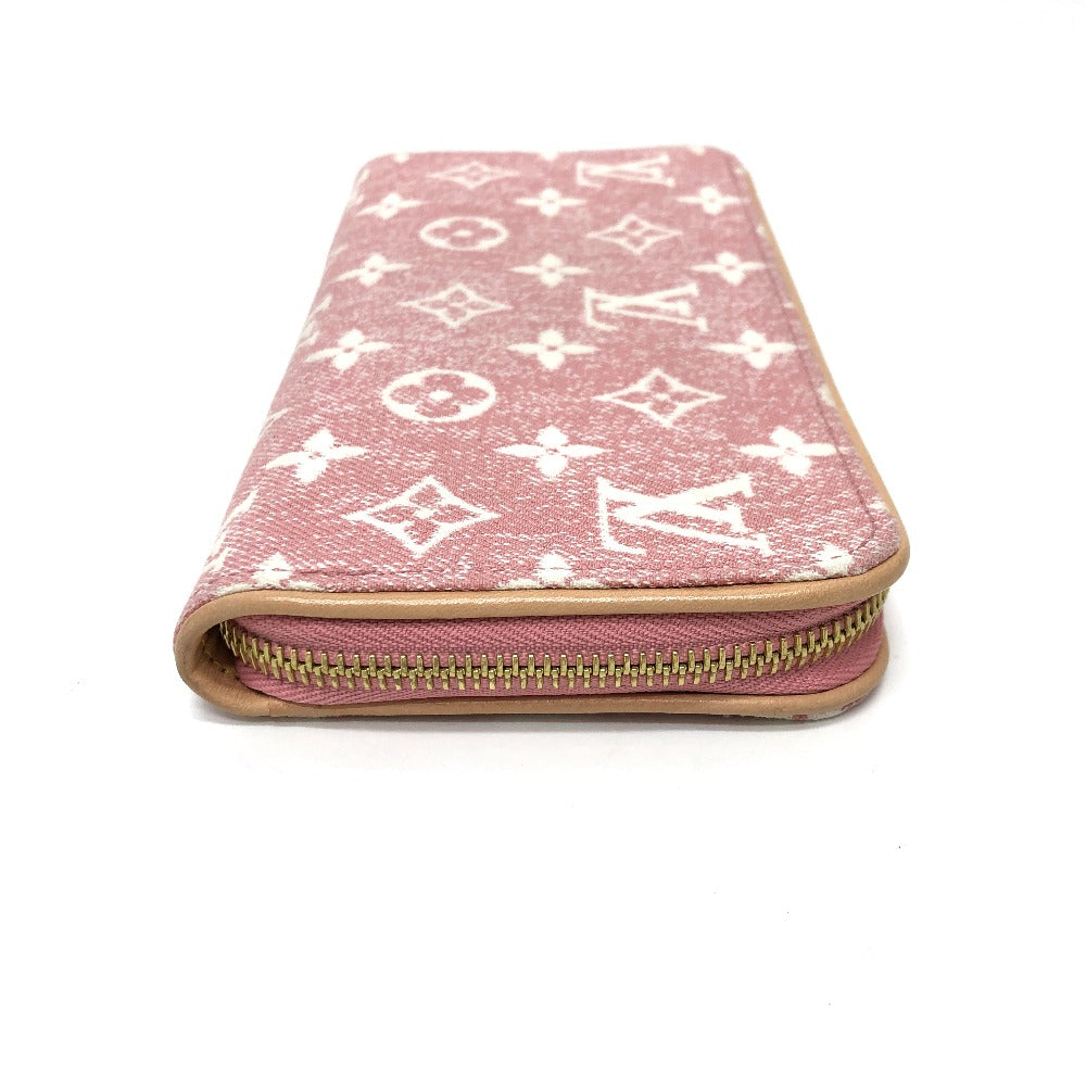 LOUIS VUITTON M81182 モノグラムデニム ジッピーウォレット ラウンドファスナー 長財布 モノグラムデニム レディース ピンク
