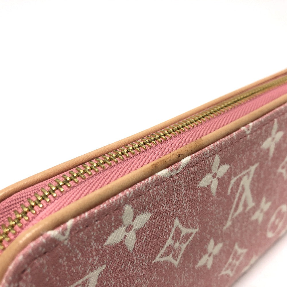 LOUIS VUITTON M81182 モノグラムデニム ジッピーウォレット ラウンドファスナー 長財布 モノグラムデニム レディース ピンク