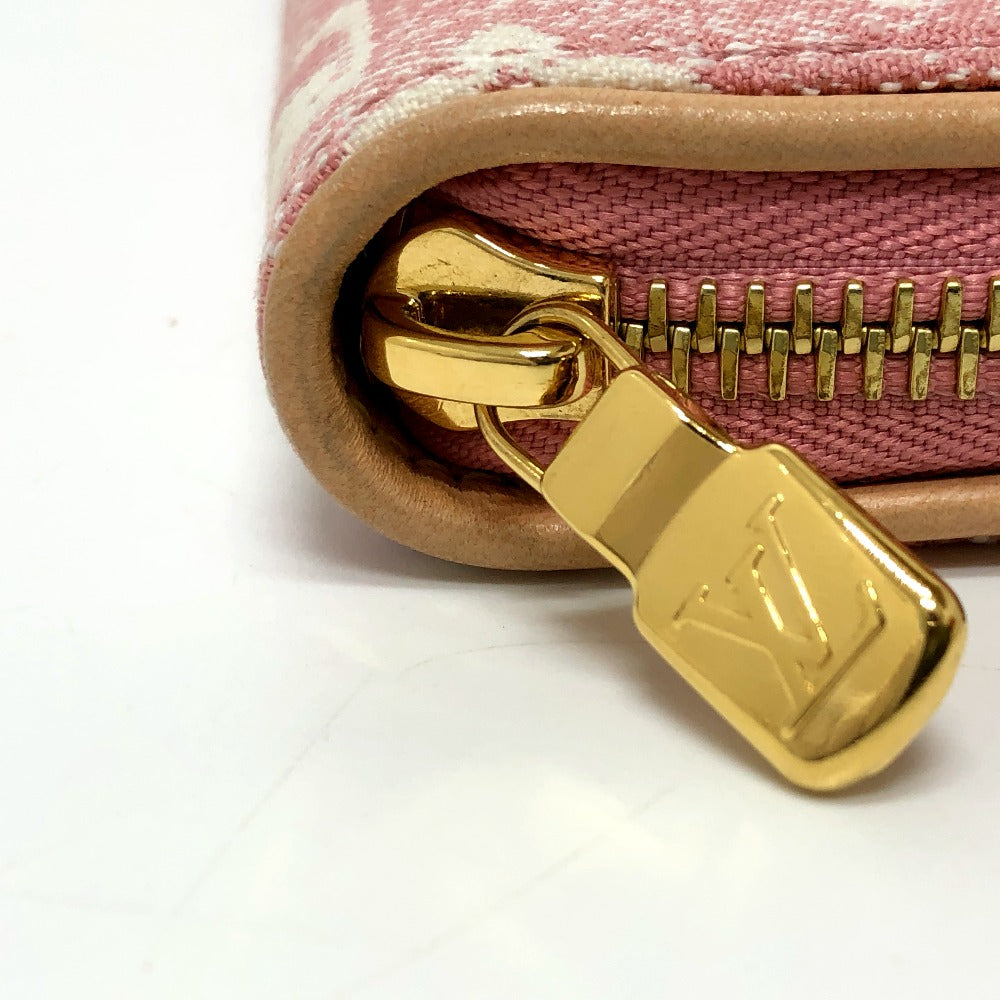 LOUIS VUITTON M81182 モノグラムデニム ジッピーウォレット ラウンドファスナー 長財布 モノグラムデニム レディース ピンク