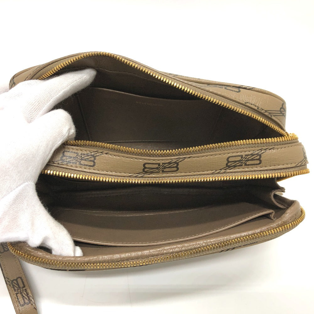 BALENCIAGA 644432 ロゴ エブリデイ ポシェット カバン セカンドバッグ クラッチバッグ レザー レディース ブラウン