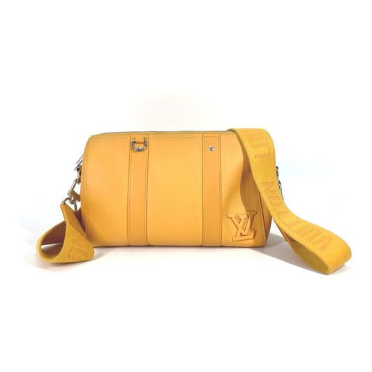 LOUIS VUITTON M21438 LVアエログラム シティ キーポル 2WAY 斜め掛け ショルダーバッグ レザー メンズ イエロー
