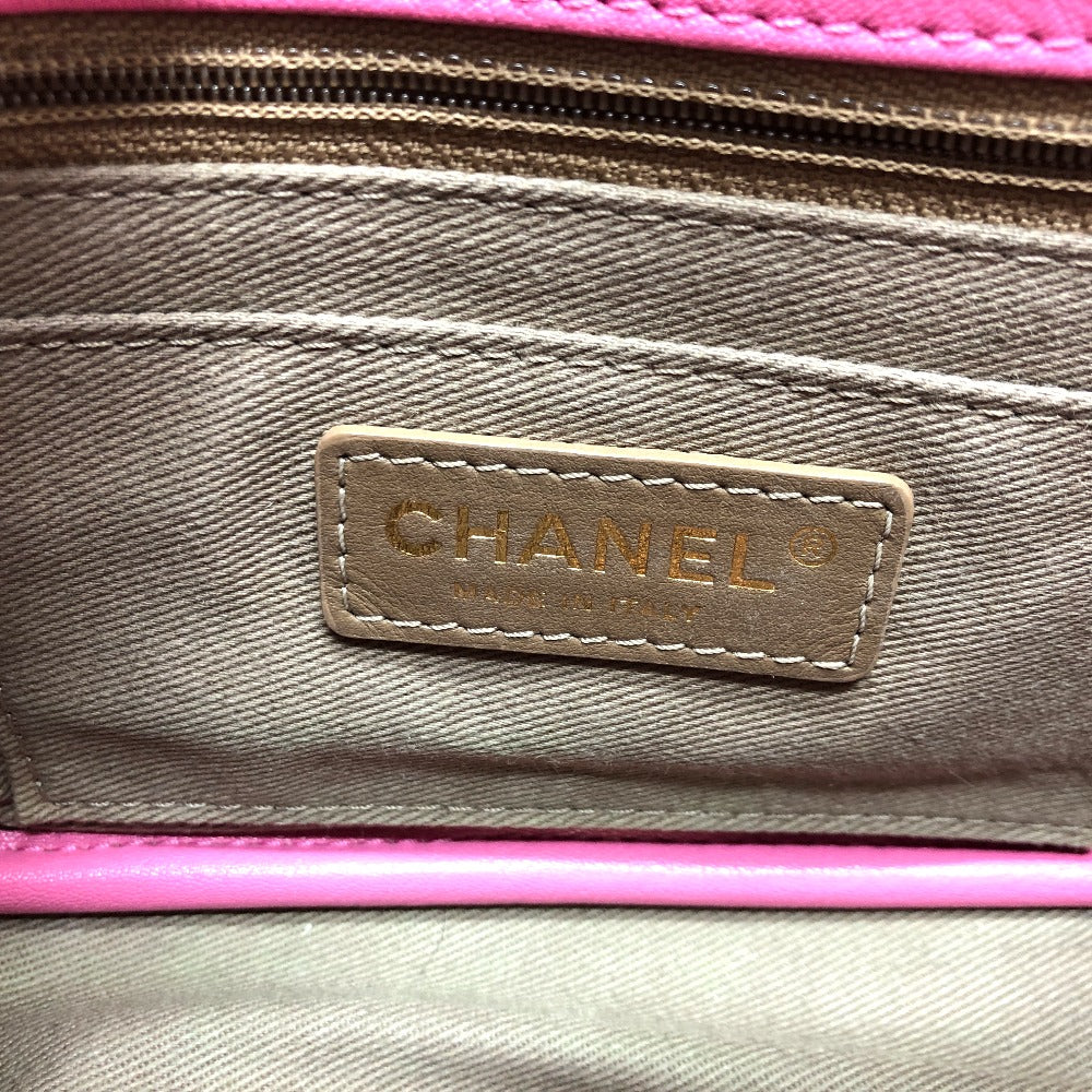 CHANEL AS0138 CC ココマーク エッジチェーン 斜め掛け バッグ カバン チェーンバッグ ショルダーバッグ カーフスキン レディース ピンク