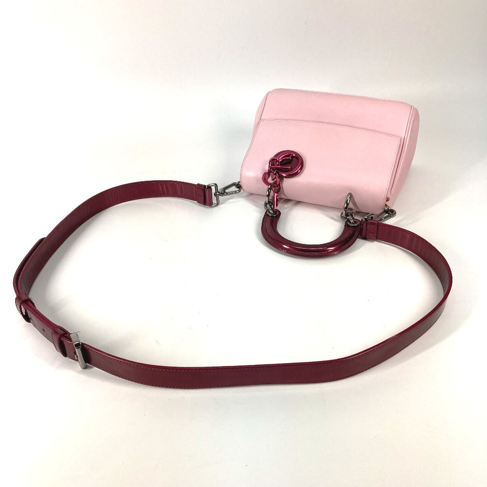 Dior ビーディオール 2WAYバッグ バッグ カバン ハンドバックショルダーバッグ 斜め掛け ハンドバッグ レザー レディース メタリックピンク