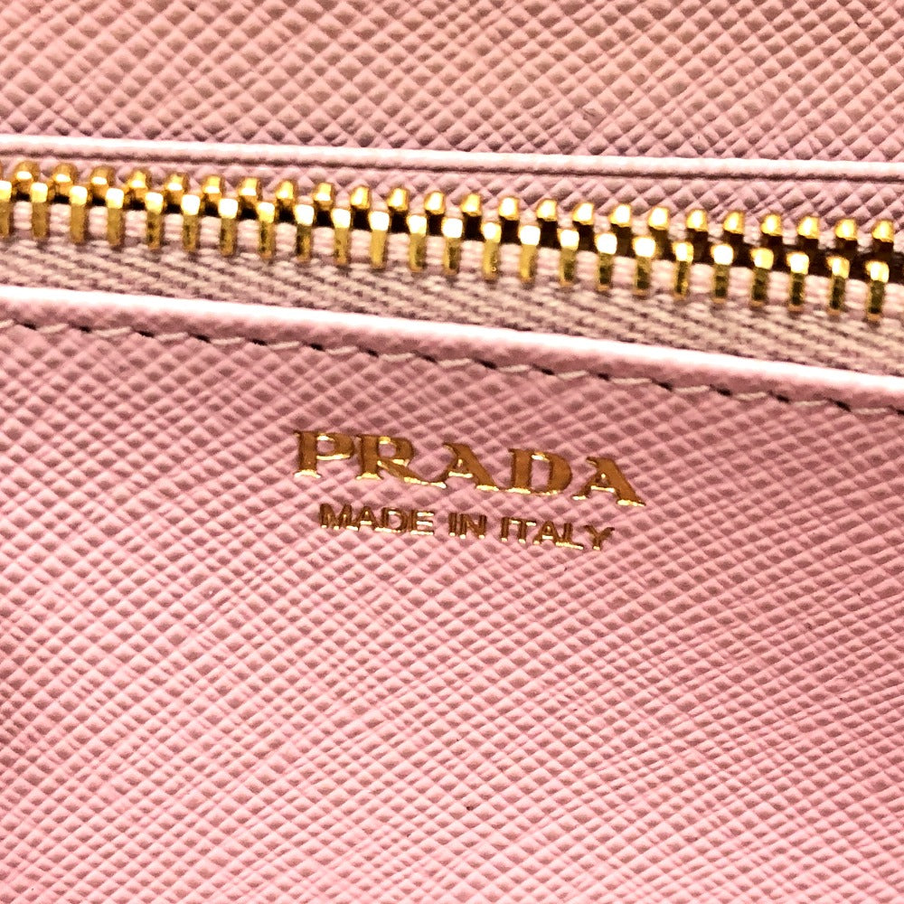 PRADA 1ML506 ロゴ ジッピーウォレット ラウンドファスナー 長財布 サフィアーノレザ－ レディース ピンク