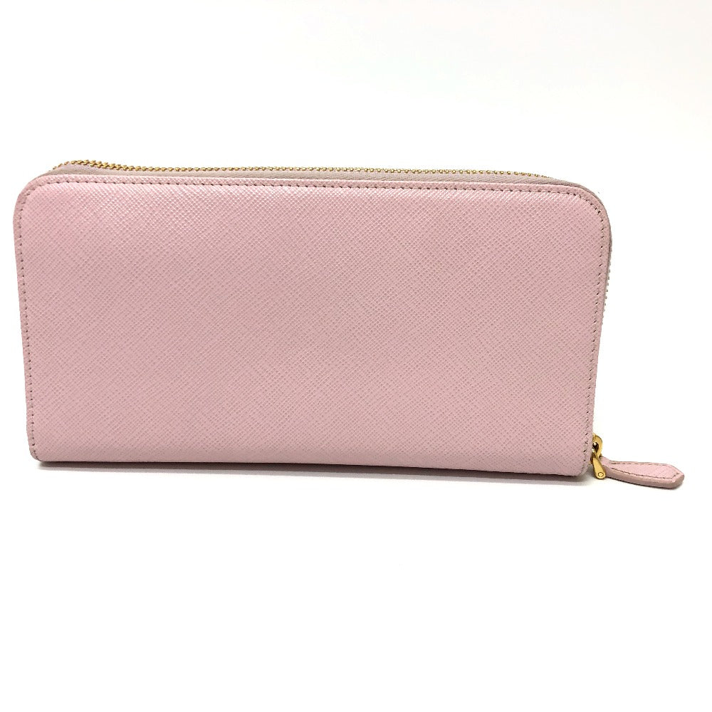 PRADA 1ML506 ロゴ ジッピーウォレット ラウンドファスナー 長財布 サフィアーノレザ－ レディース ピンク