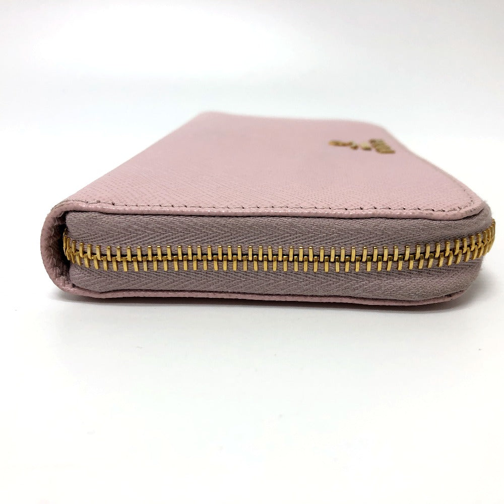 PRADA 1ML506 ロゴ ジッピーウォレット ラウンドファスナー 長財布 サフィアーノレザ－ レディース ピンク