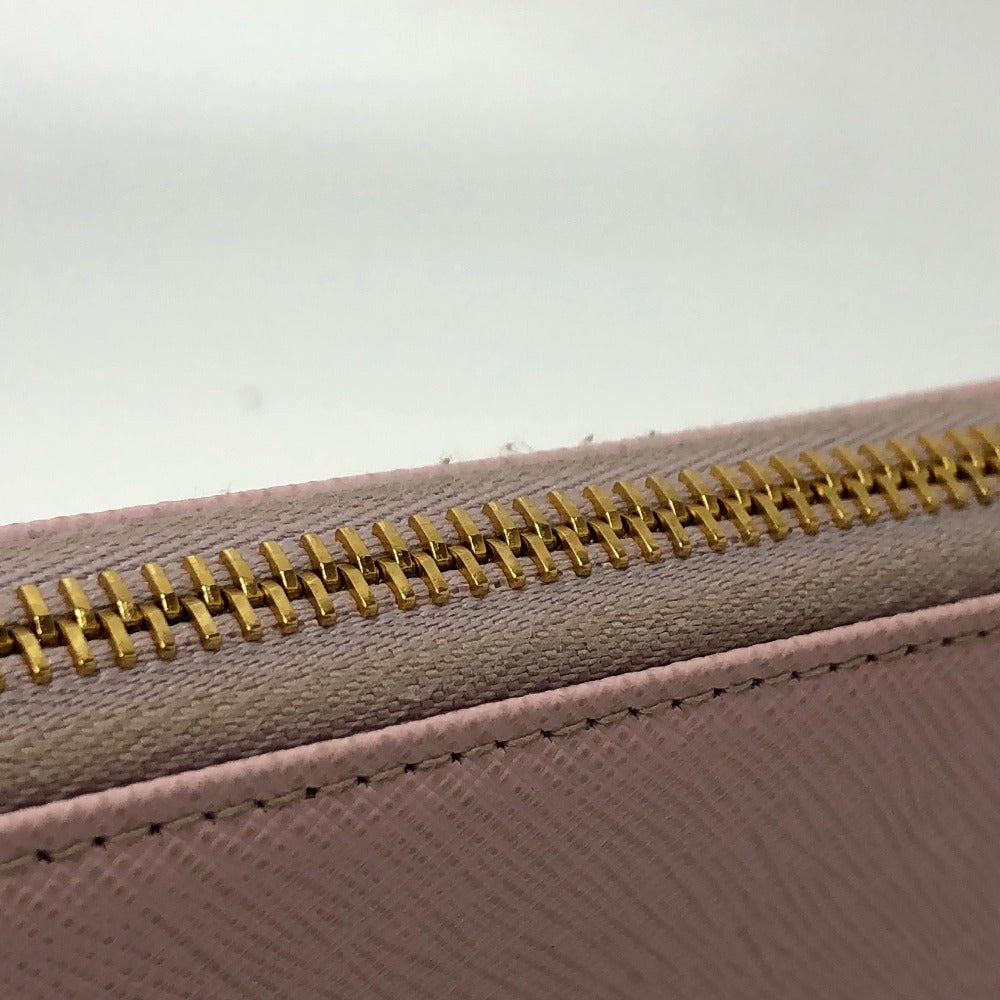 PRADA 1ML506 ロゴ ジッピーウォレット ラウンドファスナー 長財布 サフィアーノレザ－ レディース ピンク