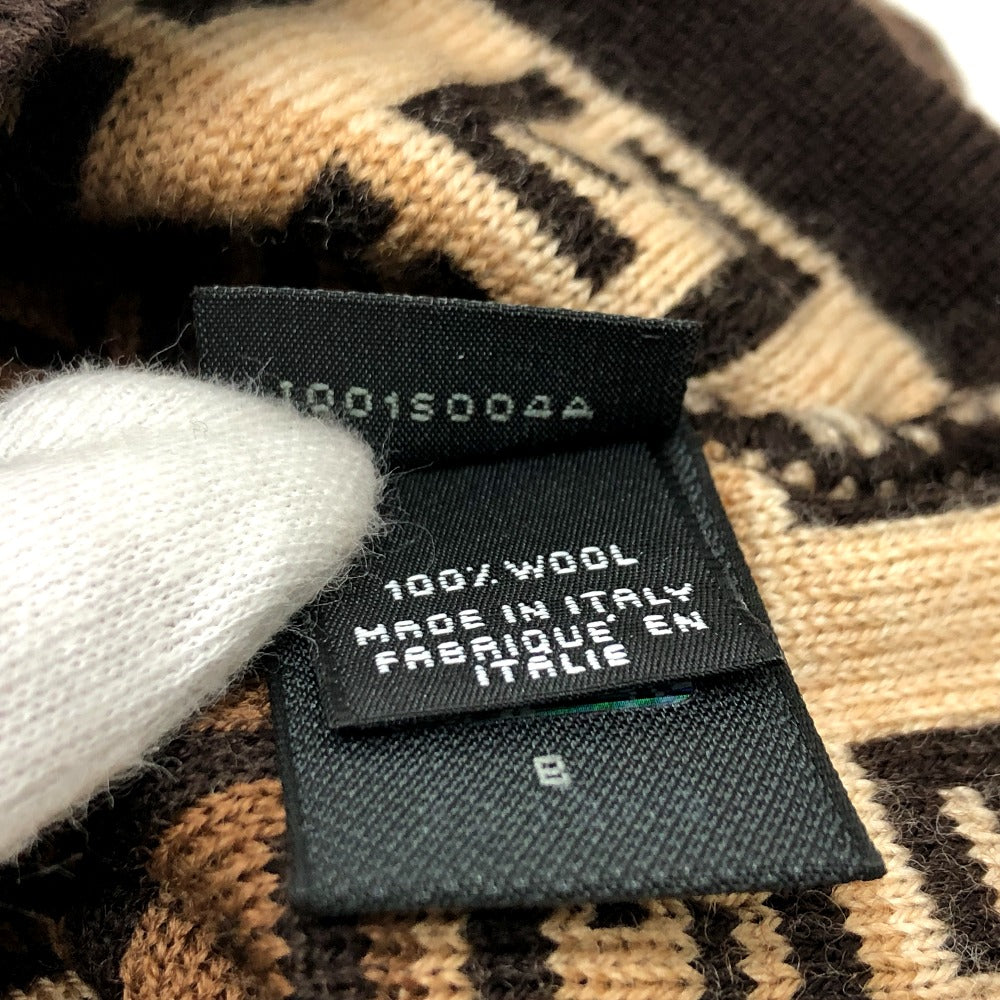 FENDI ズッキーノ ズッカ 帽子 ニット帽 ウール レディース ブラウン