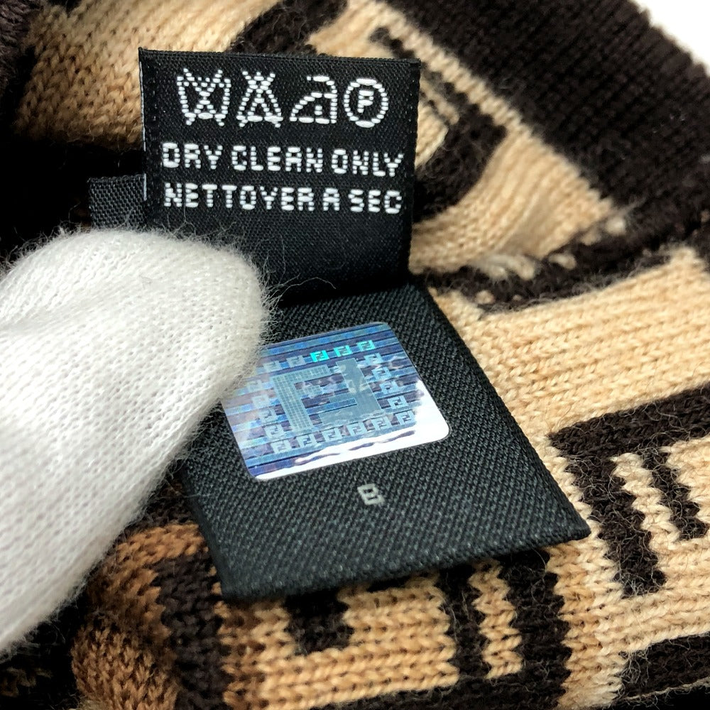 FENDI ズッキーノ ズッカ 帽子 ニット帽 ウール レディース ブラウン