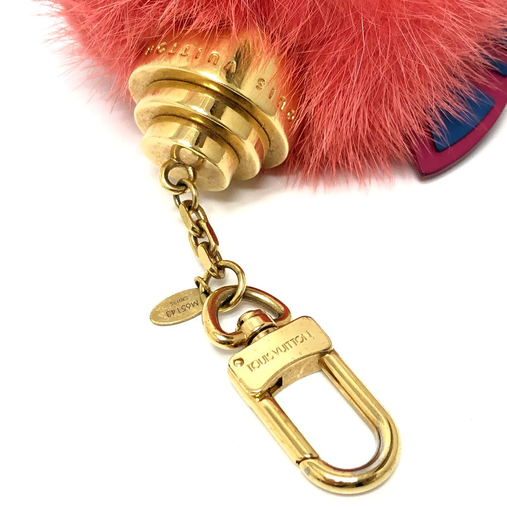 LOUIS VUITTON M65143 トーテム バッグチャーム キーホルダー ファー レディース ピンク