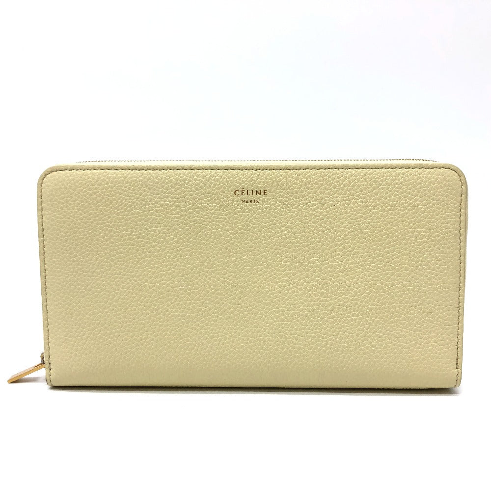 CELINE ロングウォレット ラウンドファスナー 長財布 レザー レディース ベージュ系