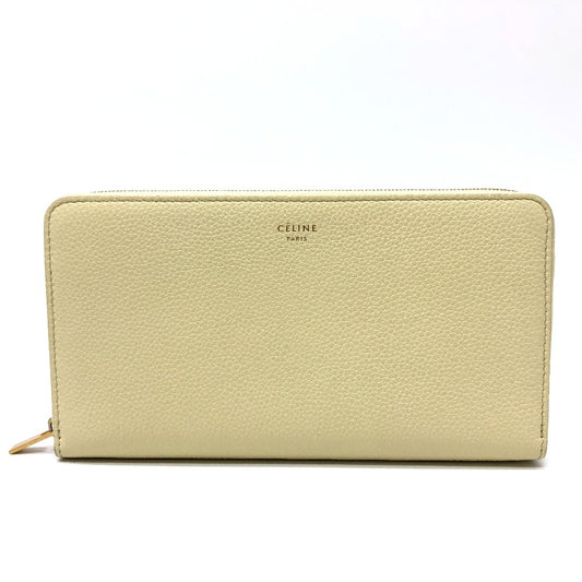 CELINE ロングウォレット ラウンドファスナー 長財布 レザー レディース ベージュ系