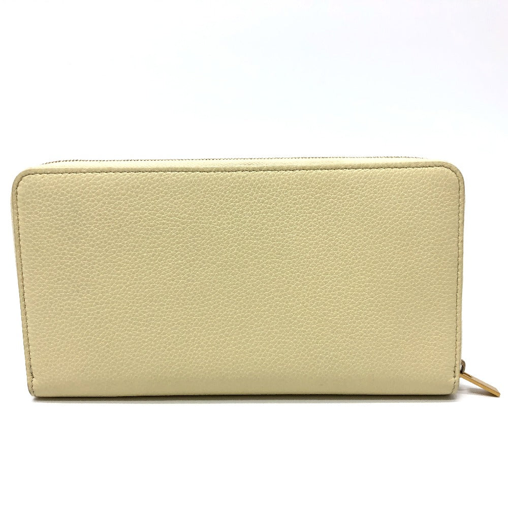 CELINE ロングウォレット ラウンドファスナー 長財布 レザー レディース ベージュ系
