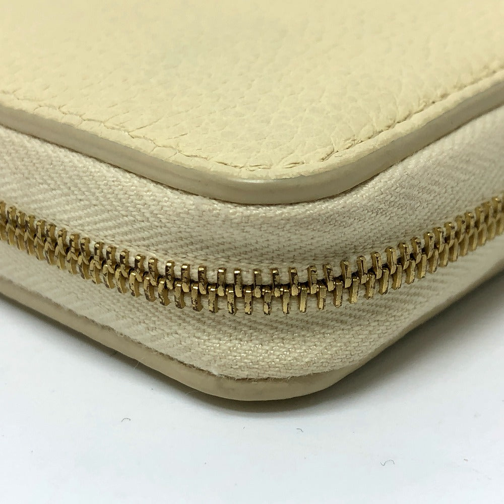 CELINE ロングウォレット ラウンドファスナー 長財布 レザー レディース ベージュ系