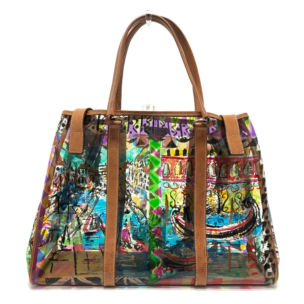 PRADA BR2515 ベネチアプリント トートバッグ ビニール/レザー レディース マルチカラー