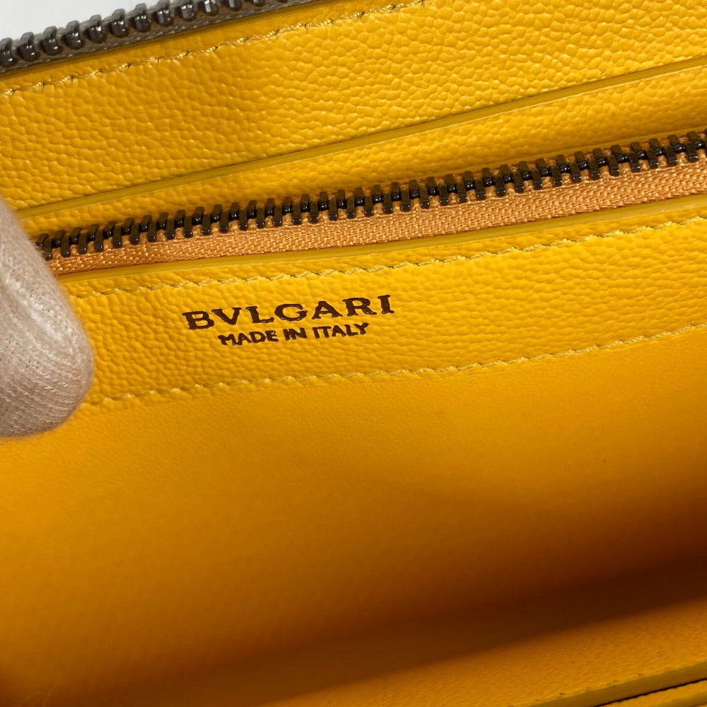 BVLGARI ロングウォレット ブルガリブルガリ ロゴ ラウンドファスナー 長財布 レザー レディース アイボリー系