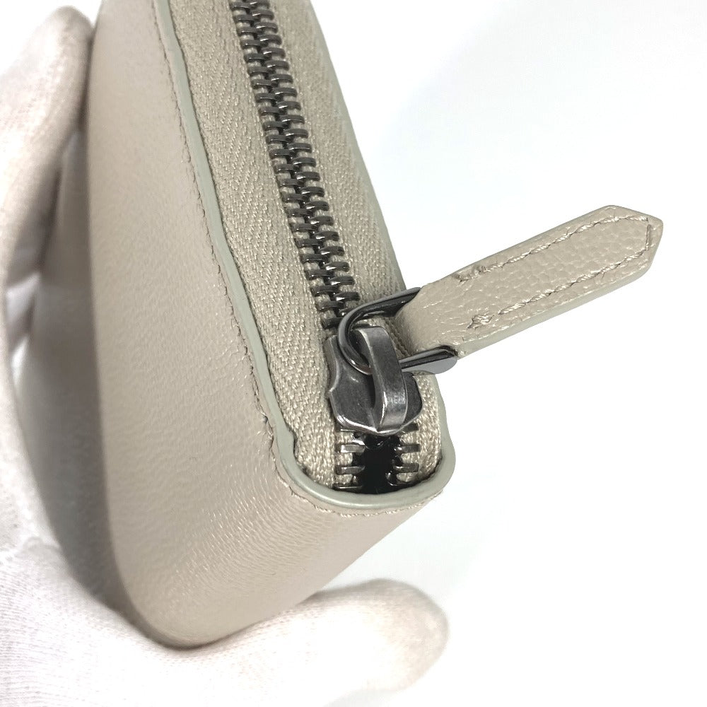 BVLGARI ロングウォレット ブルガリブルガリ ロゴ ラウンドファスナー 長財布 レザー レディース アイボリー系