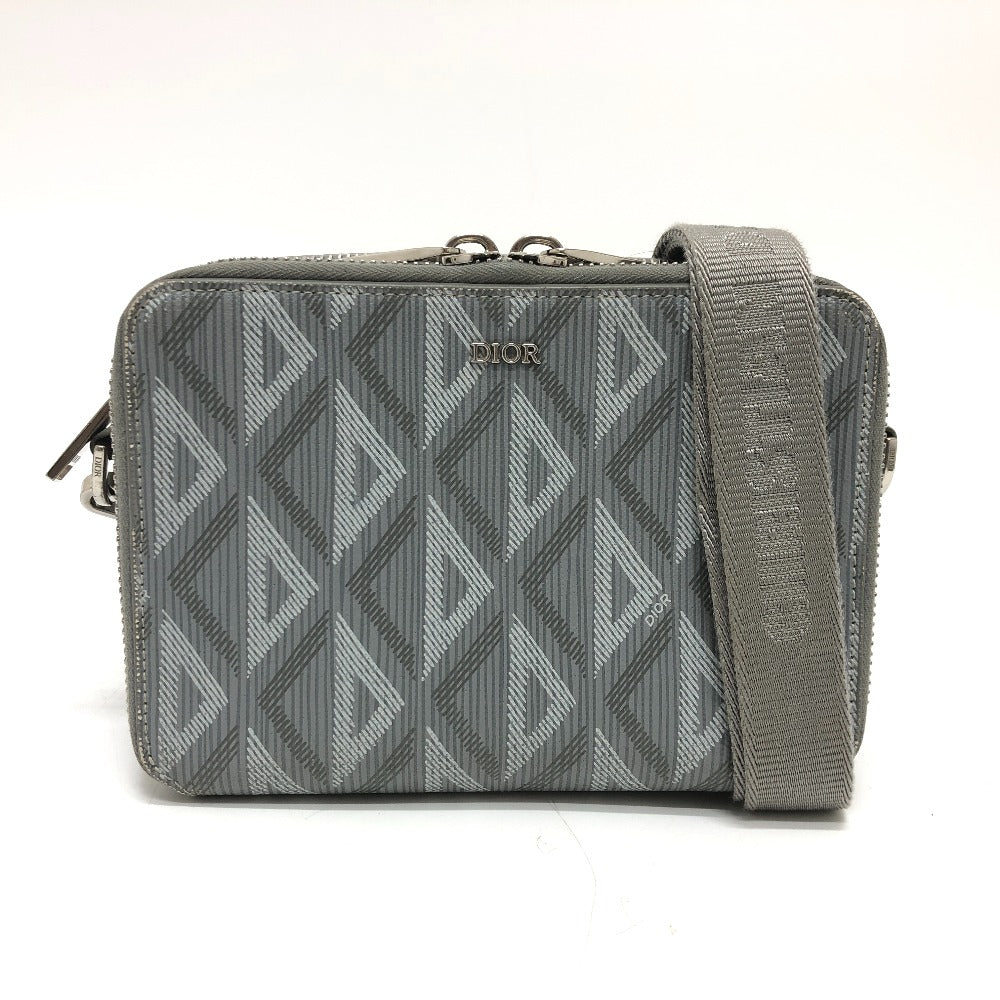Dior 2ESBC119DCO ポシェット CD ダイヤモンド ポーチ カバン 肩掛け 斜め掛け ショルダーバッグ コーティングキャンバス メンズ グレー