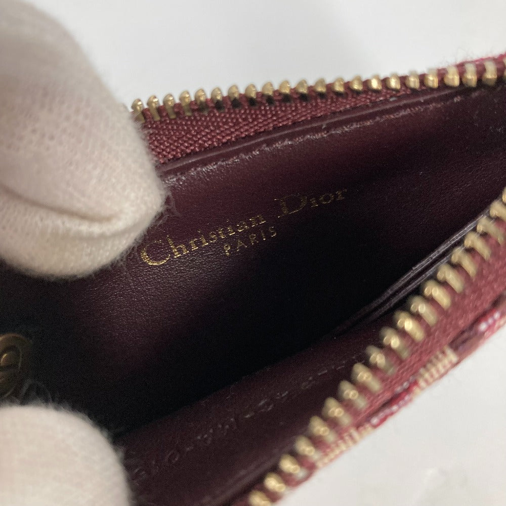 Dior オブリーク サドル 財布 小銭入れ コインケース キャンバス/レザー レディース ワインレッド