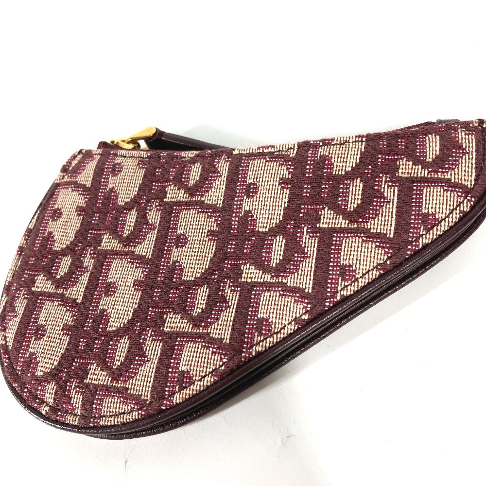 Dior オブリーク サドル 財布 小銭入れ コインケース キャンバス/レザー レディース ワインレッド