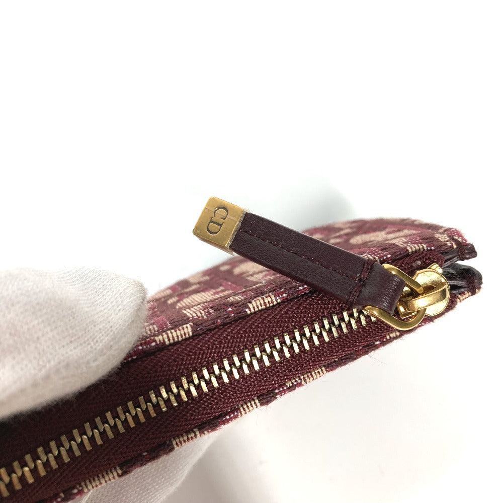 Dior オブリーク サドル 財布 小銭入れ コインケース キャンバス/レザー レディース ワインレッド