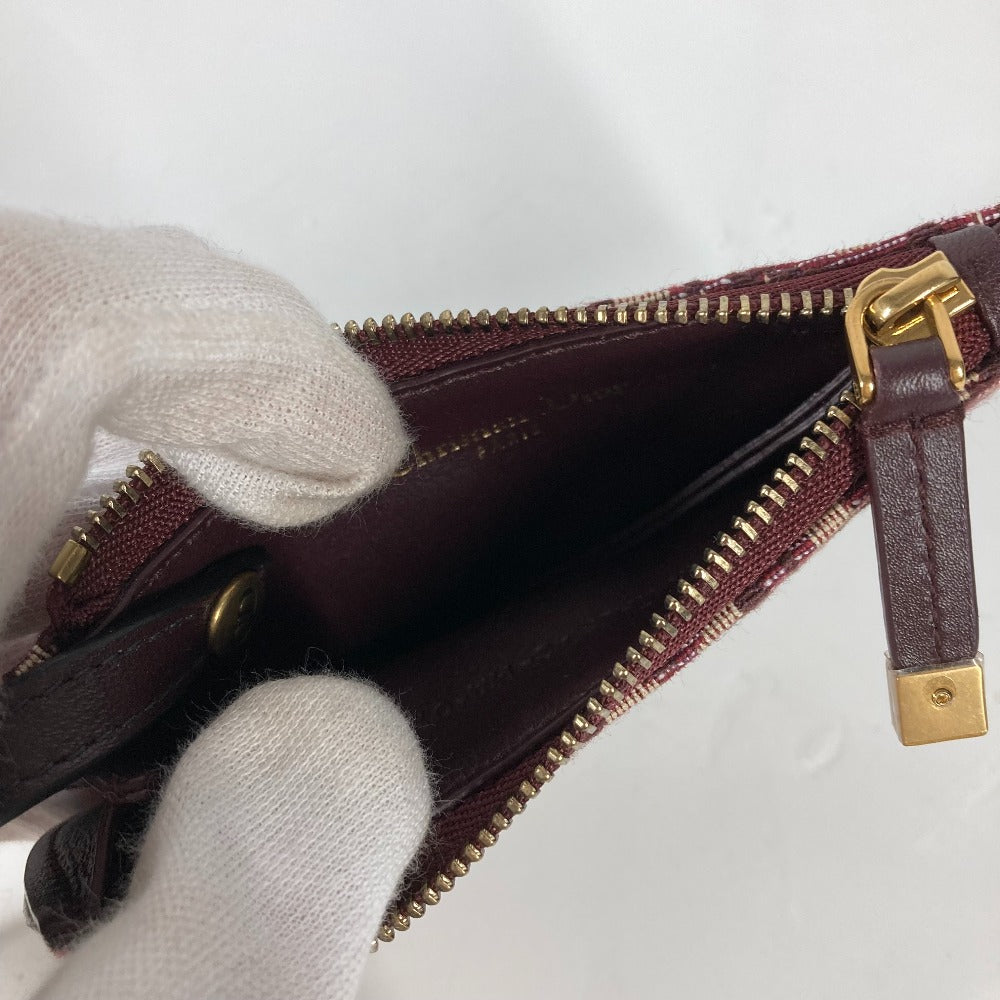 Dior オブリーク サドル 財布 小銭入れ コインケース キャンバス/レザー レディース ワインレッド