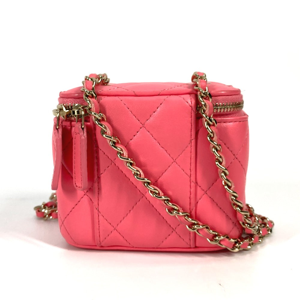 CHANEL AP1340 タイムレスクラシック ライン スモール バニティバッグ チェーン ミラー付き ミニ 斜め掛け ショルダーバッグ ラムスキン レディース ピンク