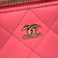 CHANEL AP1340 タイムレスクラシック ライン スモール バニティバッグ チェーン ミラー付き ミニ 斜め掛け ショルダーバッグ ラムスキン レディース ピンク