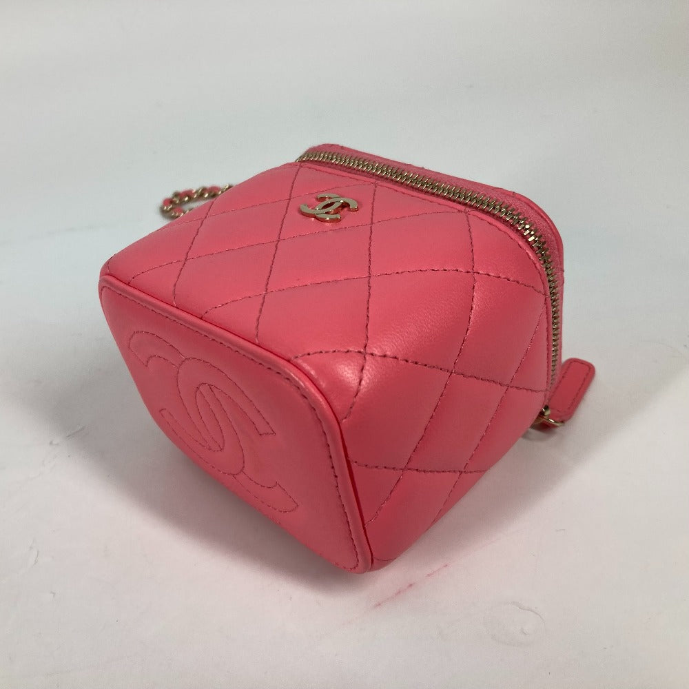 CHANEL AP1340 タイムレスクラシック ライン スモール バニティバッグ チェーン ミラー付き ミニ 斜め掛け ショルダーバッグ ラムスキン レディース ピンク