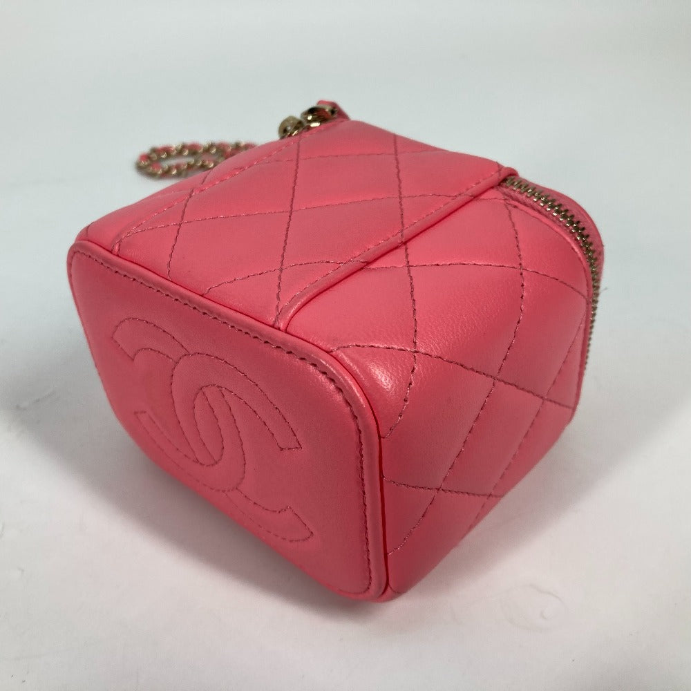 CHANEL AP1340 タイムレスクラシック ライン スモール バニティバッグ チェーン ミラー付き ミニ 斜め掛け ショルダーバッグ ラムスキン レディース ピンク