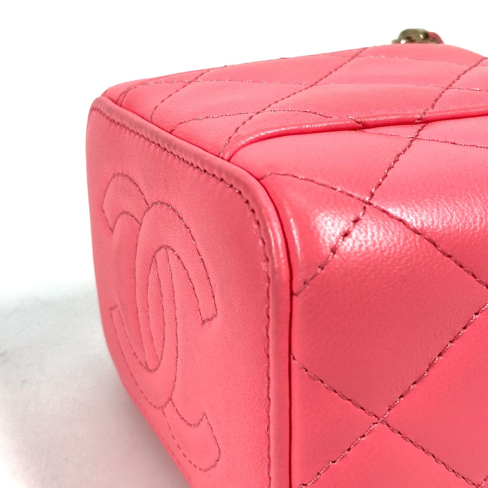 CHANEL AP1340 タイムレスクラシック ライン スモール バニティバッグ チェーン ミラー付き ミニ 斜め掛け ショルダーバッグ ラムスキン レディース ピンク