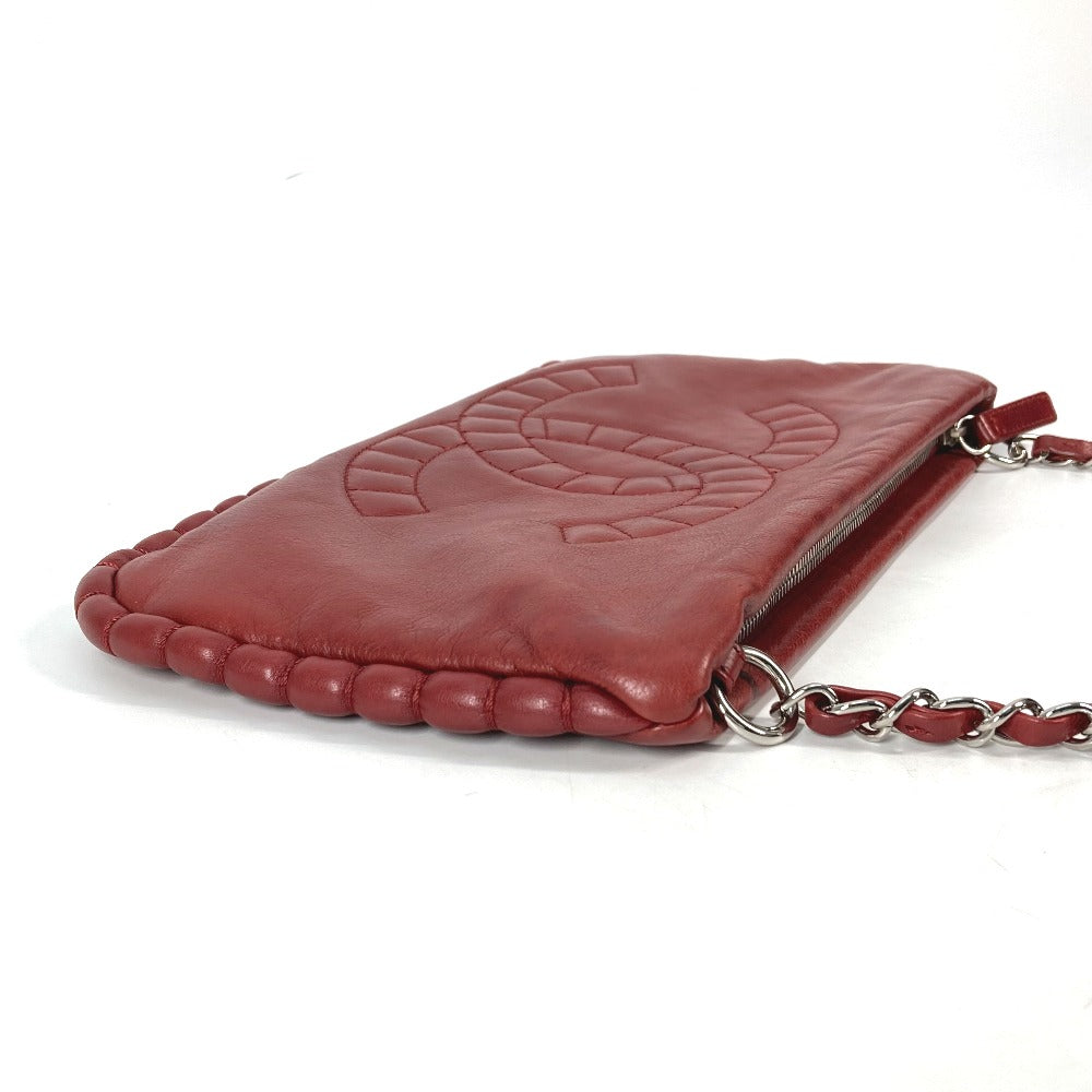 CHANEL A48547 10A デカココ CC カバン 肩掛け チェーン ショルダーバッグ レザー レディース レッド