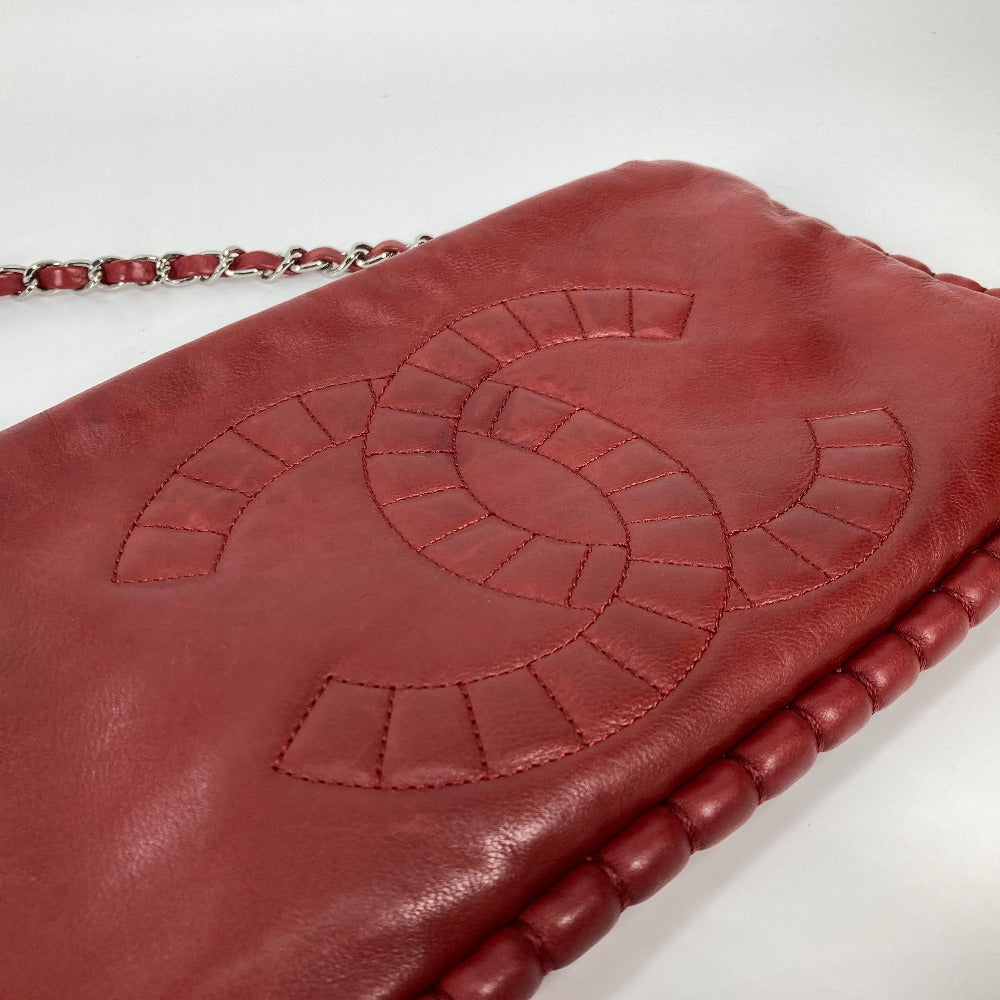 CHANEL A48547 10A デカココ CC カバン 肩掛け チェーン ショルダーバッグ レザー レディース レッド
