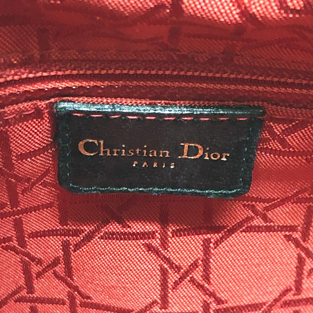 Dior レディディオール LADY DIOR 2WAY ショルダーバッグ カバン 斜め掛け 肩掛け ハンドバッグ レザー/スエード レディース ブラック