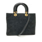 Dior レディディオール LADY DIOR 2WAY ショルダーバッグ カバン 斜め掛け 肩掛け ハンドバッグ レザー/スエード レディース ブラック