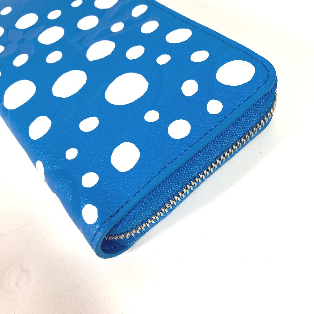 LOUIS VUITTON M81954 LV×YK 草間彌生コラボ ジッピーウォレット インフィニティ ドット モノグラムアンプラント 長財布 モノグラムアンプラントレザー メンズ ブルー