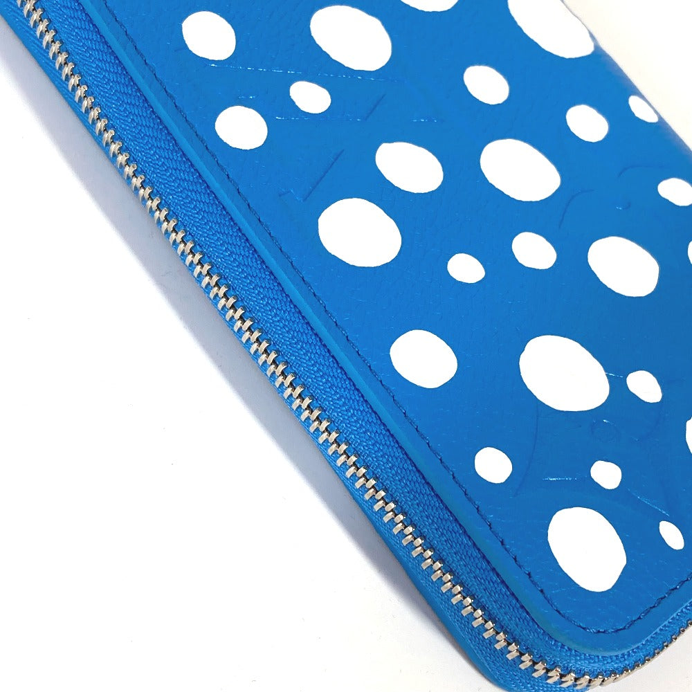LOUIS VUITTON M81954 LV×YK 草間彌生コラボ ジッピーウォレット インフィニティ ドット モノグラムアンプラント 長財布 モノグラムアンプラントレザー メンズ ブルー