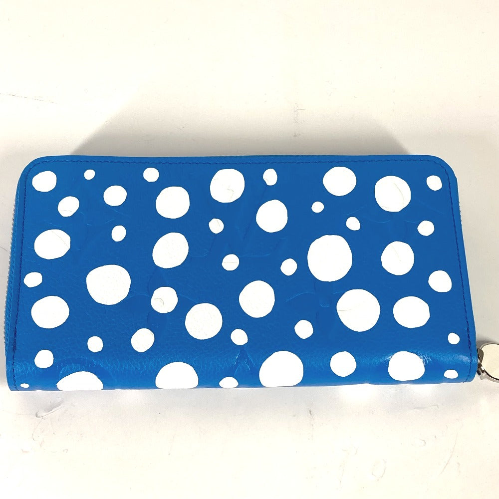 LOUIS VUITTON M81954 LV×YK 草間彌生コラボ ジッピーウォレット インフィニティ ドット モノグラムアンプラント 長財布 モノグラムアンプラントレザー メンズ ブルー