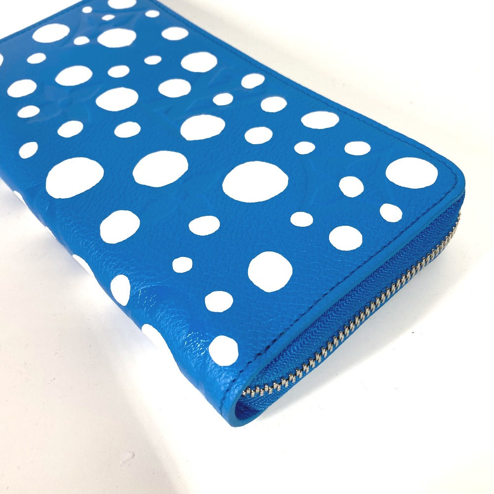 LOUIS VUITTON M81954 LV×YK 草間彌生コラボ ジッピーウォレット インフィニティ ドット モノグラムアンプラント 長財布 モノグラムアンプラントレザー メンズ ブルー