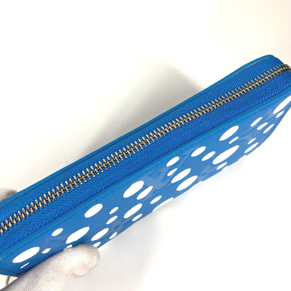 LOUIS VUITTON M81954 LV×YK 草間彌生コラボ ジッピーウォレット インフィニティ ドット モノグラムアンプラント 長財布 モノグラムアンプラントレザー メンズ ブルー