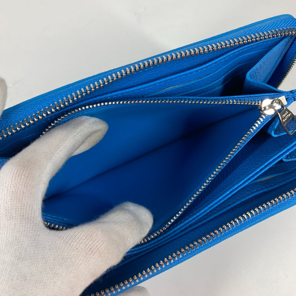 LOUIS VUITTON M81954 LV×YK 草間彌生コラボ ジッピーウォレット インフィニティ ドット モノグラムアンプラント 長財布 モノグラムアンプラントレザー メンズ ブルー