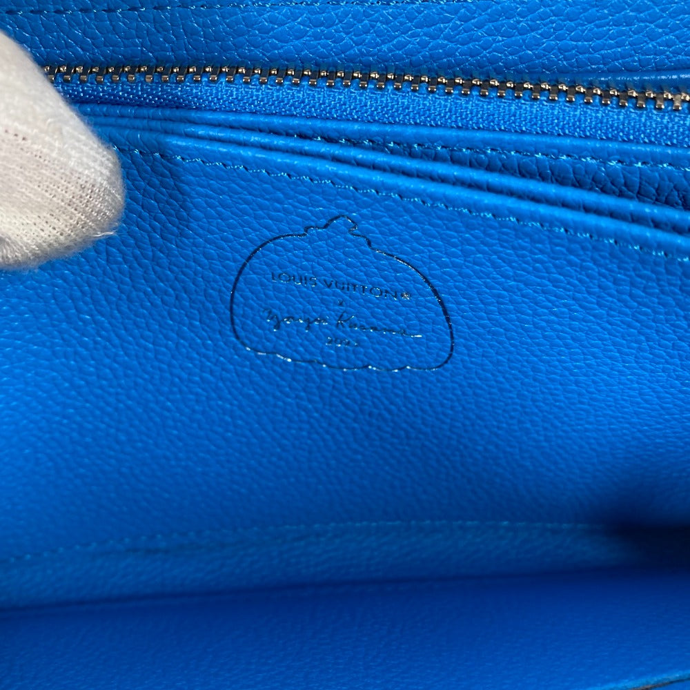 LOUIS VUITTON M81954 LV×YK 草間彌生コラボ ジッピーウォレット インフィニティ ドット モノグラムアンプラント 長財布 モノグラムアンプラントレザー メンズ ブルー