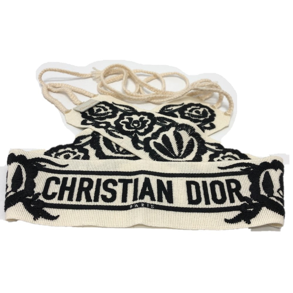 Dior メキシカンフラワーベルト エンブロイダリー ロゴ 刺繍 ズボン用ベルト ベルト キャンバス レディース ホワイト