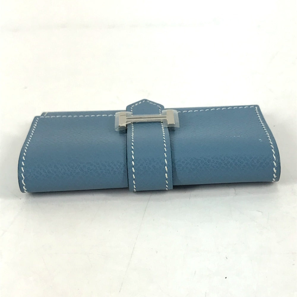 HERMES ベアン 名刺入れ パスケース コインケース 財布 小銭入れ カードケース レザー レディース ブルージーン ブルー