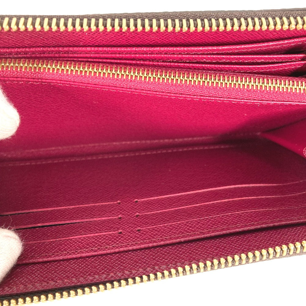 LOUIS VUITTON M41895 モノグラム ジッピーウォレット ラウンドファスナー 長財布 モノグラムキャンバス レディース フューシャ ブラウン