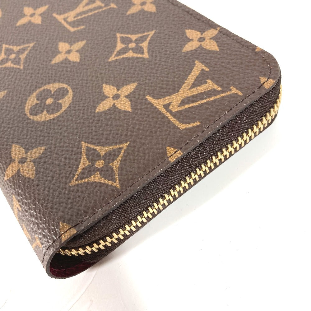LOUIS VUITTON M41895 モノグラム ジッピーウォレット ラウンドファスナー 長財布 モノグラムキャンバス レディース フューシャ ブラウン