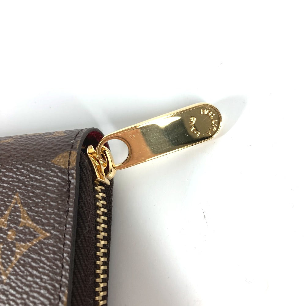 LOUIS VUITTON M41895 モノグラム ジッピーウォレット ラウンドファスナー 長財布 モノグラムキャンバス レディース フューシャ ブラウン