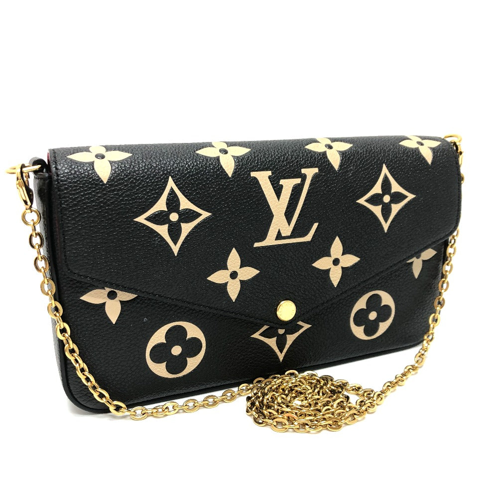 LOUIS VUITTON M80482 モノグラムアンプラント ポシェット・フェリシー チェーンウォレット ショルダーバッグ 長財布 モノグラムアンプラントレザー レディース ブラック