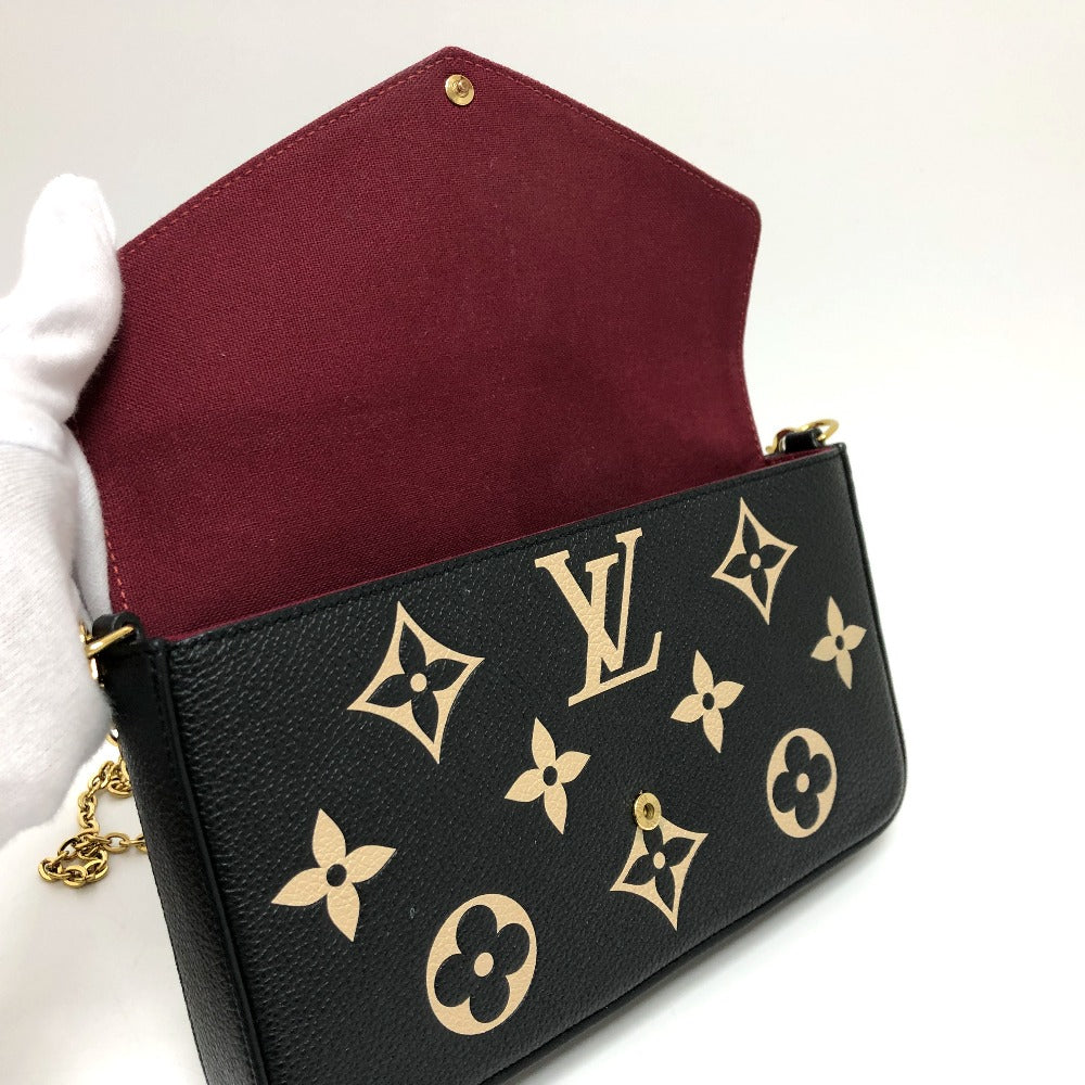 LOUIS VUITTON M80482 モノグラムアンプラント ポシェット・フェリシー チェーンウォレット ショルダーバッグ 長財布 モノグラムアンプラントレザー レディース ブラック